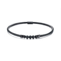Choker Necklace Men's, Lava Rock Braided Leather Necklaces, Men Boho Hippie Jewelry ,Oil Diffuser Surf Necklaces in Black