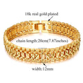 Male Bracelet Women Jewelry 12MM Pulseira Masculine Trendy Gold Color Chunky Chain Link Bracelet Wholesale Bileklik For Man P166