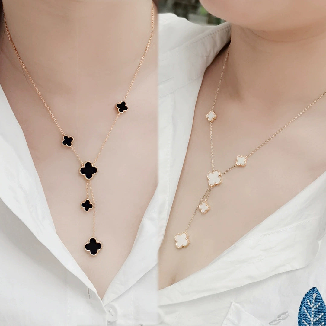 Xiaohongshu Titanium Steel Female Pendant Clavicle Chain Four-Leaf Clover