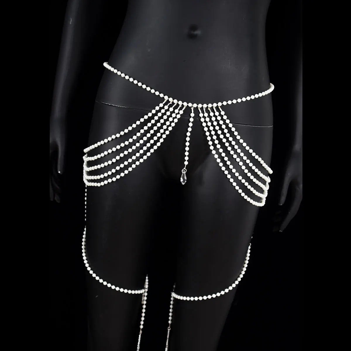 Simple Sexy Women's Body Chain With Faux Pearl  Fashion Stage Performance Personality Tassel Accessories Leg Chain