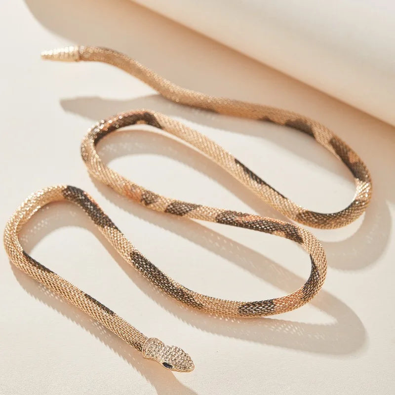 Snake Creative Jewelry Personalized Hot Iron Flexible Twisted Jewelry Bendable Snake Head Pendants Girl Women's Necklace