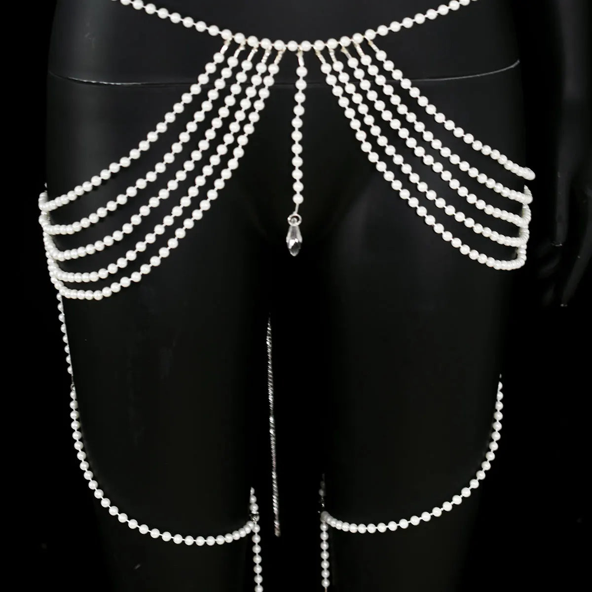 Simple Sexy Women's Body Chain With Faux Pearl  Fashion Stage Performance Personality Tassel Accessories Leg Chain