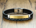 Genuine Leather Bracelets For Men Women Gifts Stainless Steel Bar Layered Bangle Causal Jewelry Accessories Decor