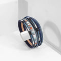 Bohemian Leather Bracelet Multilayer Brown Hand Woven Magnetic Clasp Women’s Fashion Jewelry Accessory