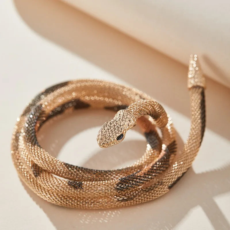 Snake Creative Jewelry Personalized Hot Iron Flexible Twisted Jewelry Bendable Snake Head Pendants Girl Women's Necklace