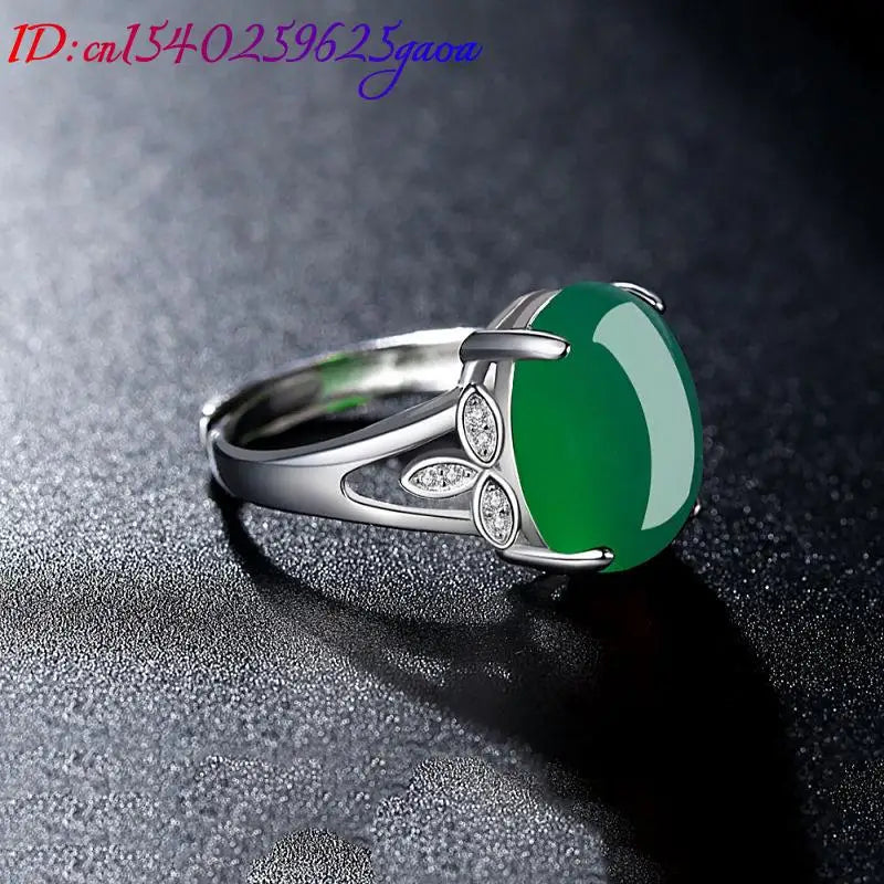 Natural Jade Rings Real Jewelry 925 Silver Carved Gemstone Luxury Fashion Accessories Stone Gifts for Women Vintage Designer