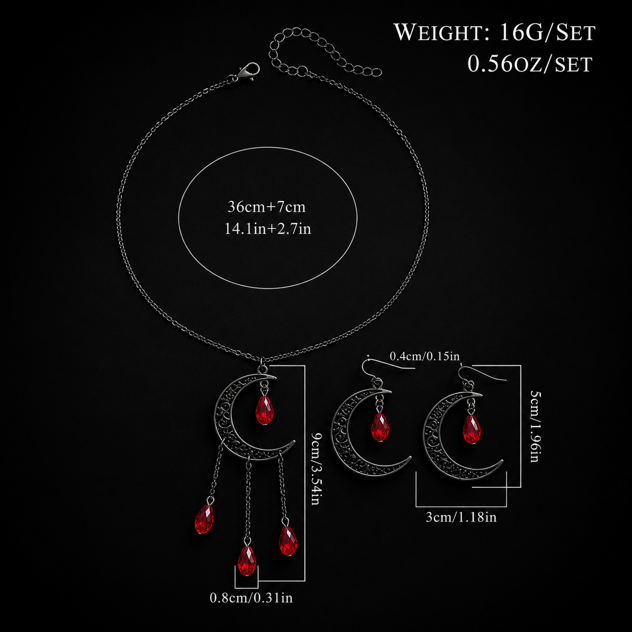 Crimson Moon Jewelry Set