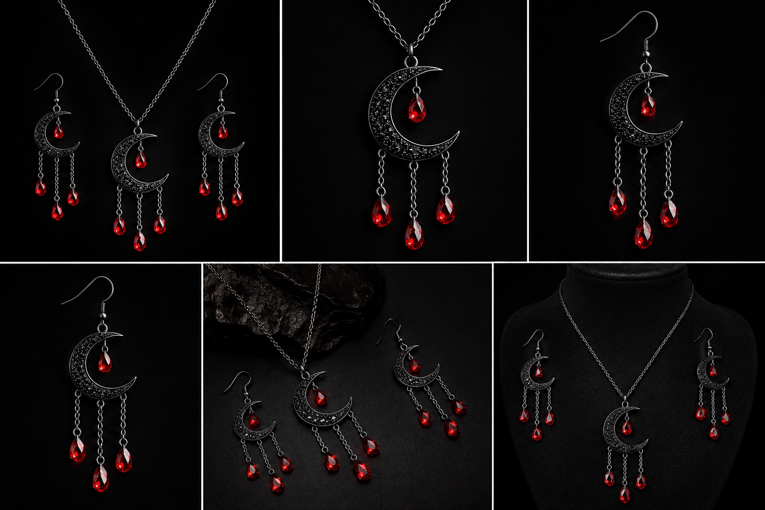 Crimson Moon Jewelry Set